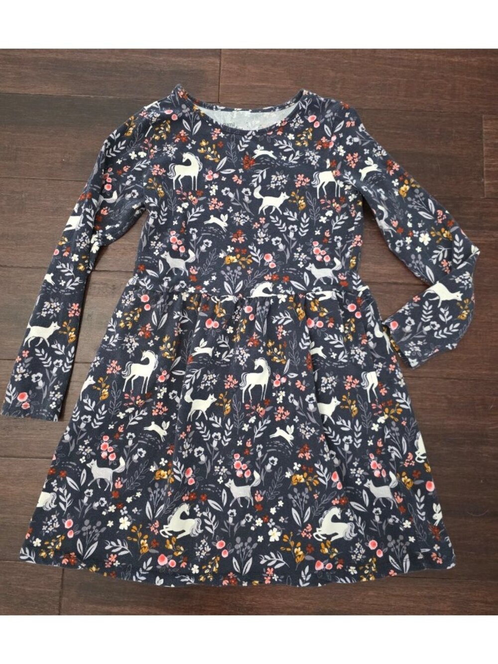 Rumi + Ryder Girls Dress Size M 8-10 Unicorn Floral Print Long Sleeve So cute